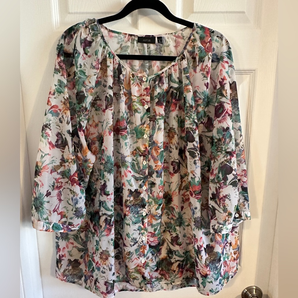 Apt. 9 Multicolor Floral Blouse (3X)
